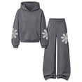 thumbnail image 6 of Hvogkswy Boys Girls Sweatsuit Floral Print Kids Sweat Suits Long Sleeve Hooded Sweatshirt & Wide Leg Sweatpant Fall Fashion Tracksuits, 6 of 7