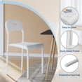 thumbnail image 4 of Ourlova Outdoor Patio Dining Chairs Set of 2 - Stackable Plastic Kitchen Chairs - Steel Legs Support - Waterproof and Stain-Resistant - Easy Assembly - Suitable for Indoor and Outdoor - White, 4 of 7