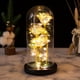 thumbnail image 1 of Regalos de Rosas para Novias, Mujeres, Mujeres, Flores Artificiales, Regalos para El Valentín, Flores de Cristal , Regalos de C Luces cálidas negras perfecl cúpula de globo rosa, 1 of 7