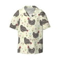 thumbnail image 3 of Goofa Funny Chicken Printed Men's Casual Short-sleeved Shirt,Lightweight Breathable Button-down,Summer Casual men's top,Versatile Fashion shirt-4X-Large, 3 of 7