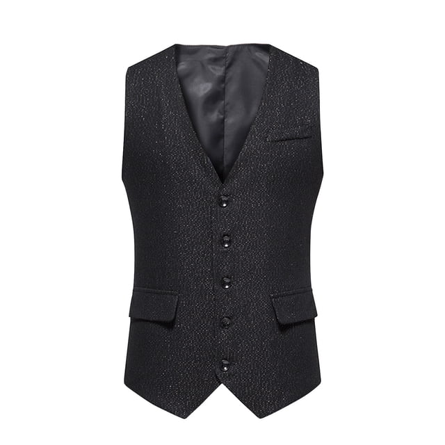 Men Solid Fashion Retro Have Pockets Single-Breasted V-Neck Vest Tops Blouse