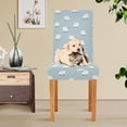 thumbnail image 4 of Yayeee 2 Pack Dining Chair Covers Stretch Parson Chairs Slipcovers Seat Protector, Simple Sheep Pattern, 4 of 6