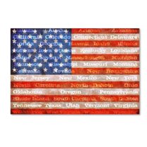 Michelle Calkins 'American Flag with States' Canvas Art
