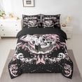 thumbnail image 2 of Castle Fairy Female Men Abstract Moth Skull Twin Bedding Sets 7-Piece,Gothic Style Bedding Comforter Set Microfiber,Botanical Mushroom Galaxy Breathable Sheet Sets,Lightweight Room Decor,Reversible, 2 of 8
