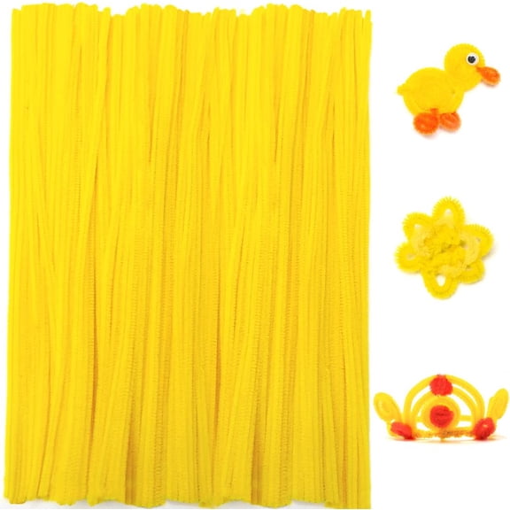 Pipe Cleaners for Crafts (200pcs in Yellow), 12 inch Long Pipe Cleaners, Yellow Pipe Cleaners.