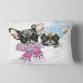 thumbnail image 2 of Designart Lovely Puppies with Neck Shawls - Contemporary Animal Throw Pillow - 12x20, 2 of 5
