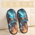 thumbnail image 2 of Fotbe Blue Dragon And White Tiger Pantuflas Peludas para Mujer con Estampado, Zapatillas de Peluche, Zapatos de Invierno para Casa, Uso Interior y Exterior-Medium, 2 of 8