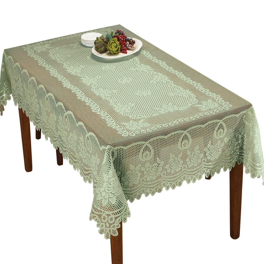 Crochet Lace Floral Tablecloth for Dining Room Accent or Layering
