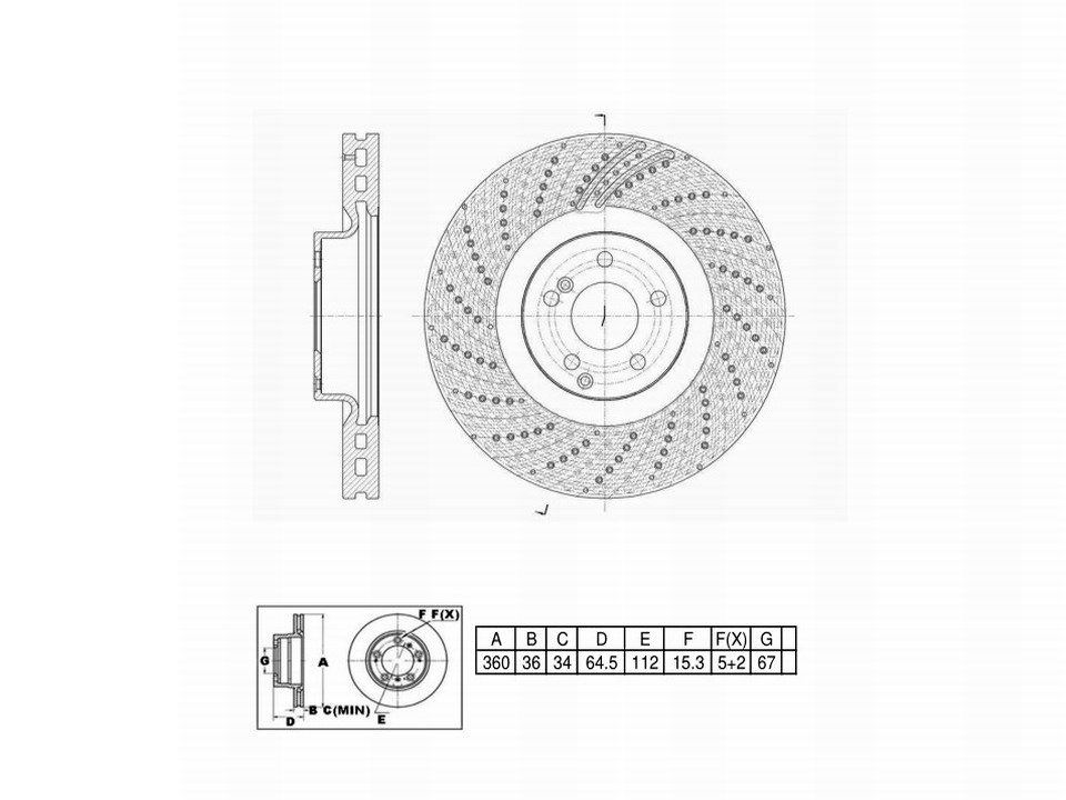Winstop Brake Rotor, Front WS252122, Mercedes-Benz C63 AMG S 2021-2008