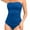 Blue, variant on Mgmyaa Women's Tankini Bathing Suits Two Piece Vintage Print Solid Color Beach Bikini Swimsuit Blue M