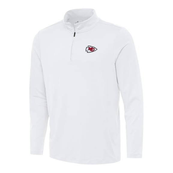 Men's Antigua White Kansas City Chiefs Reprocess Quarter-Zip Top