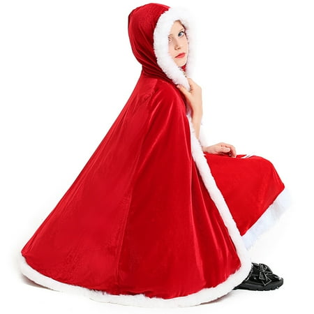 

Christmas Velvet Hooded Cloak Gown