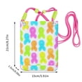 thumbnail image 3 of Multi-Color Cross-Body Handbag 8.27×5.91in Waterproof, Scratch-Resistant And Odor-Free Detachable Shoulder Strap Cancer Awareness Ribbon Pattern - Neon Vibrance, 3 of 4