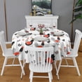 thumbnail image 2 of Egg Chicken Pattern Round Tablecloth 60"x60",Wrinkle Wipeable Table Cloth for Kitchen Dining Room Picnic Patio Party, 2 of 6