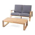 thumbnail image 2 of Backyard Outdoor Collection: Loveseat + Table | Adirondack Style with Contemporary Twist | Durable Acacia and Easy-Clean Covers | Solves Durability and Spill Cleanup, 2 of 7