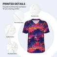 thumbnail image 3 of Rateoe Retro Palms Pattern Men’s Baseball Short Sleeve Polo Shirt, Midweight Men's Shirt Golf Shirt Polo Shirts Quick Dry Short-XX-Large, 3 of 7