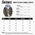MCEDAR Men's Flannel Hoodie Shirt - Plaid Button Down With Hood & Pocket - Casual Long Sleeve Lightweight Jacket