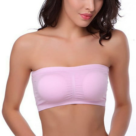 GZWYHT Wireless Bras Clearance Bralettes for Women Women s Strapless Bra Stretch Soft Bralette Underwear Wire Free Bra Bras for Women Bandeau Bra Push Up Bra Pink XL
