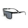 thumbnail image 3 of Color Mirror Rimless Y2K Mens Shield Plastic Sport Wrap Sunglasses Shiny Black - Black, 3 of 4