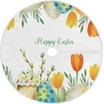 thumbnail image 1 of FMSHPON Easter Eggs Flower Xmas Christmas Tree Skirt Stand Mat for Holiday Party Decoration Indoor Outdoor 48 inches, 1 of 6