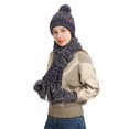thumbnail image 2 of Conjunto de tres piezas de gorro de lana de punto de color otoño e invierno con bufanda gruesa y guantes para pantalla táctil, 2 of 4
