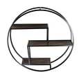 thumbnail image 1 of Admired By Nature Round Wall-Mounted Iron Hanging Storage Floating Shelves, Black, 1 of 5