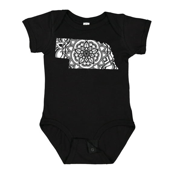 Inktastic Nebraska Silhouette Mandala Boys or Girls Baby Bodysuit