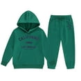thumbnail image 2 of MAIHAN-Girls Winter Hoodie & Joggers Set 2-13 Years, Winter Hoodie and Pants 2-Piece Outfit, Cozy Warm Lined Sweatsuit for Boys and Girls(Dark Green10,8-9Years), 2 of 4