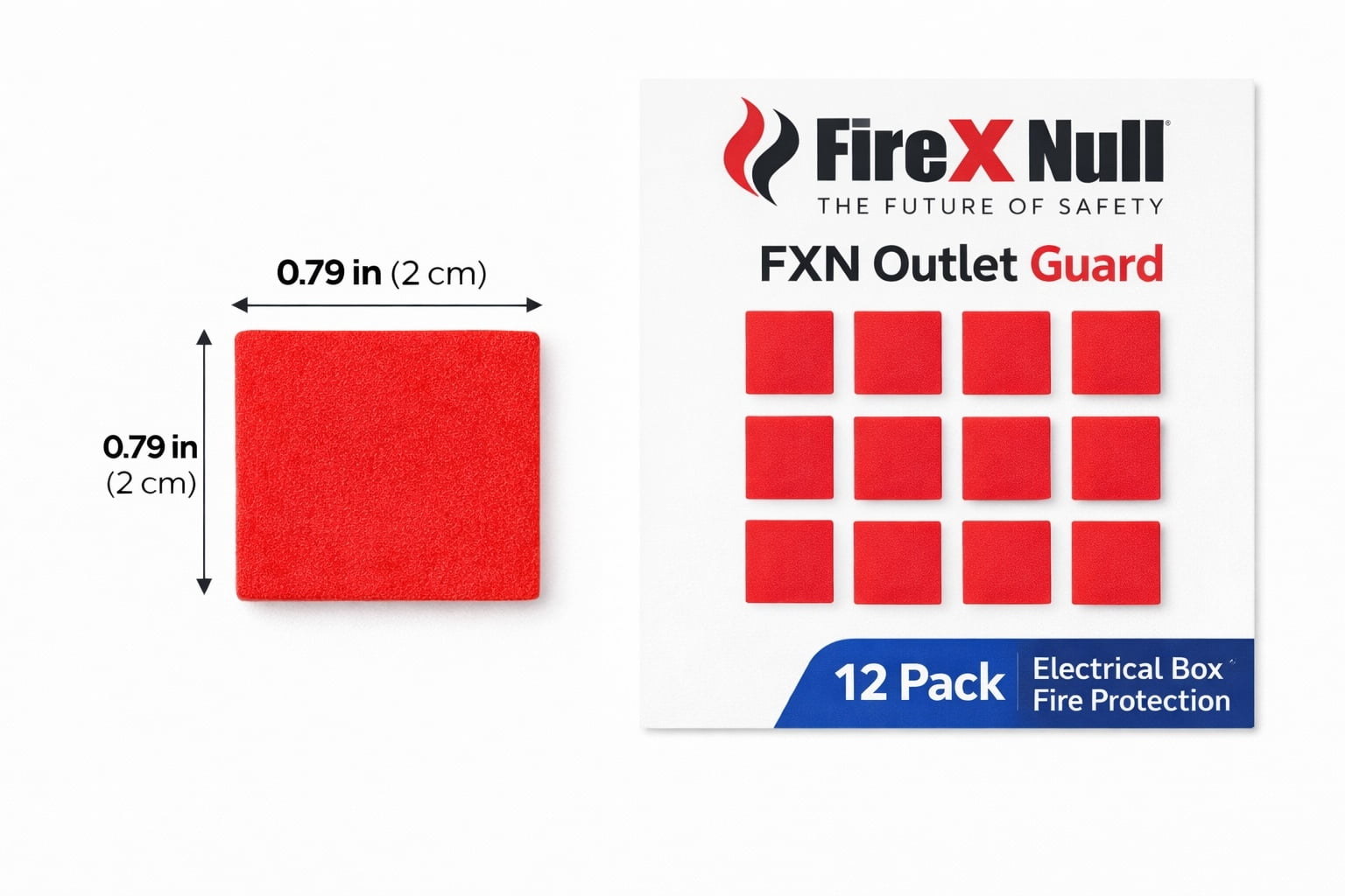 FireXNull FXN Outlet Guard, Heat-Activated Fire Suppression Sticker for Electrical Boxes (Behind Outlets & Switches)