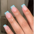 thumbnail image 3 of YTTAL French Short Square Press On Nails, Summer False Nails With Cute Flower Pink Design, Glossy Gel Finish Acrylic Nails, Thick Natural Reusable Nail Glue Set For Women, 24 Pieces, 3 of 11