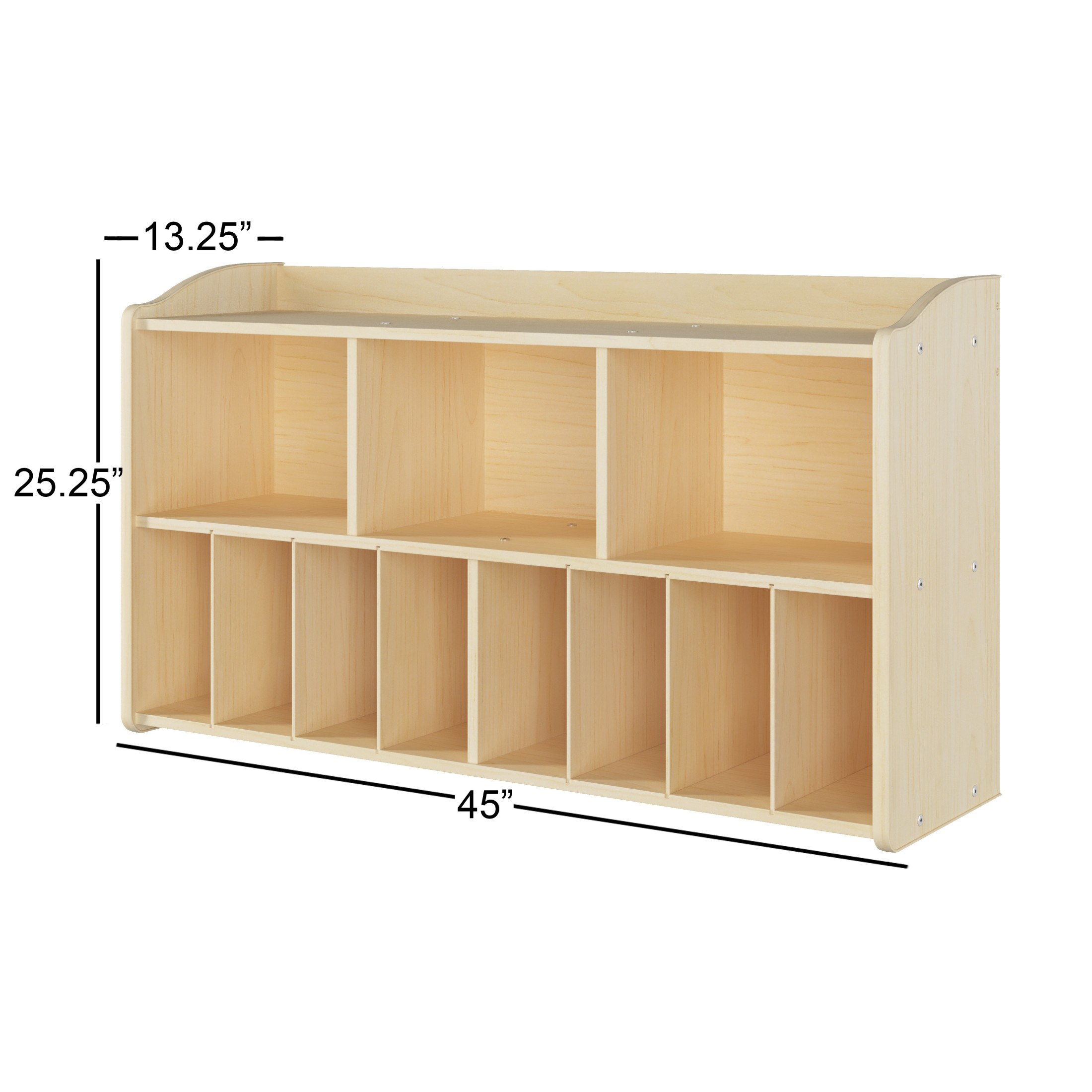 Foundations Wall Mounted Diaper Organizer, 11 Storage Cubbies, Durable Wood, Natural