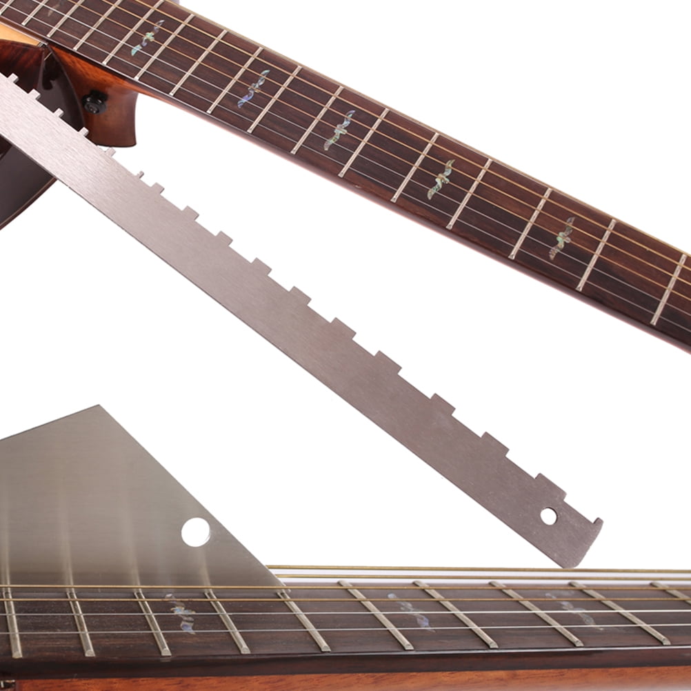 ELAYARD Notched Straight Ruler Fret Leveling Gauge for Guitar Neck Setup Luthier Precision Measurement Tool
