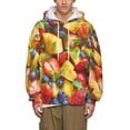 thumbnail image 4 of Sweat à Capuche Mode Hommes Décontracté Mode Feuille Impression Numérique 3D Manches Longues Chandail en Molleton Fête Rue Populaire Haut, 4 of 5