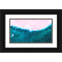 Lavoie, Tina 32x20 Black Ornate Wood Framed with Double Matting Museum Art Print Titled - Pink Beach Teal Water