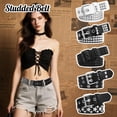 thumbnail image 3 of Studded Belt, Metal Punk Rock Rivet Belt with Bright Pyramid Studded for Women Men, 3 of 6