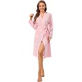 thumbnail image 3 of LAICAIW Waffle Knit Robes for Women Soft Unisex Lightweight Spa Bathrobe Absorbent Quick Dry Shower Robe for Men, 3 of 6