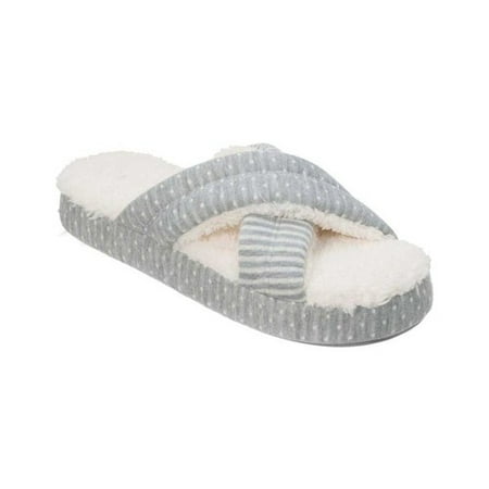 Print Slide - Women's Dearfoams Mixed Print X-Band Platform Slide Slipper