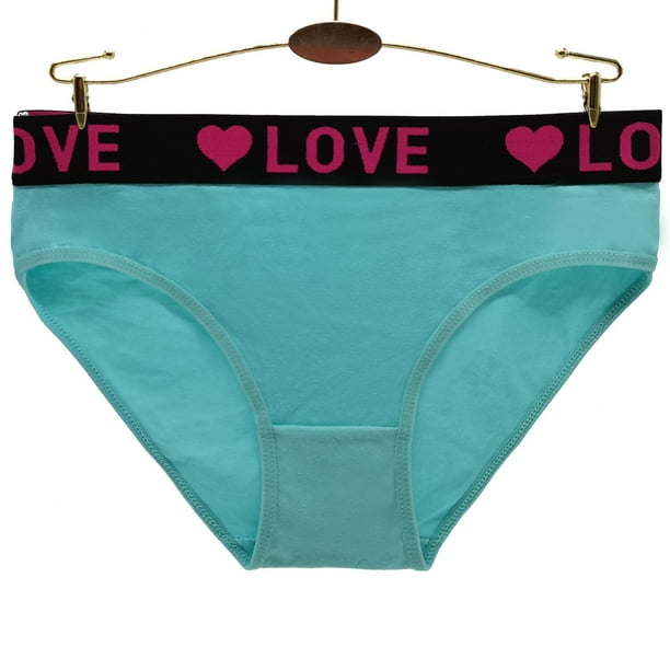6-Pack Women's Cotton Ladies Bikini Briefs Panties Love Underwear 