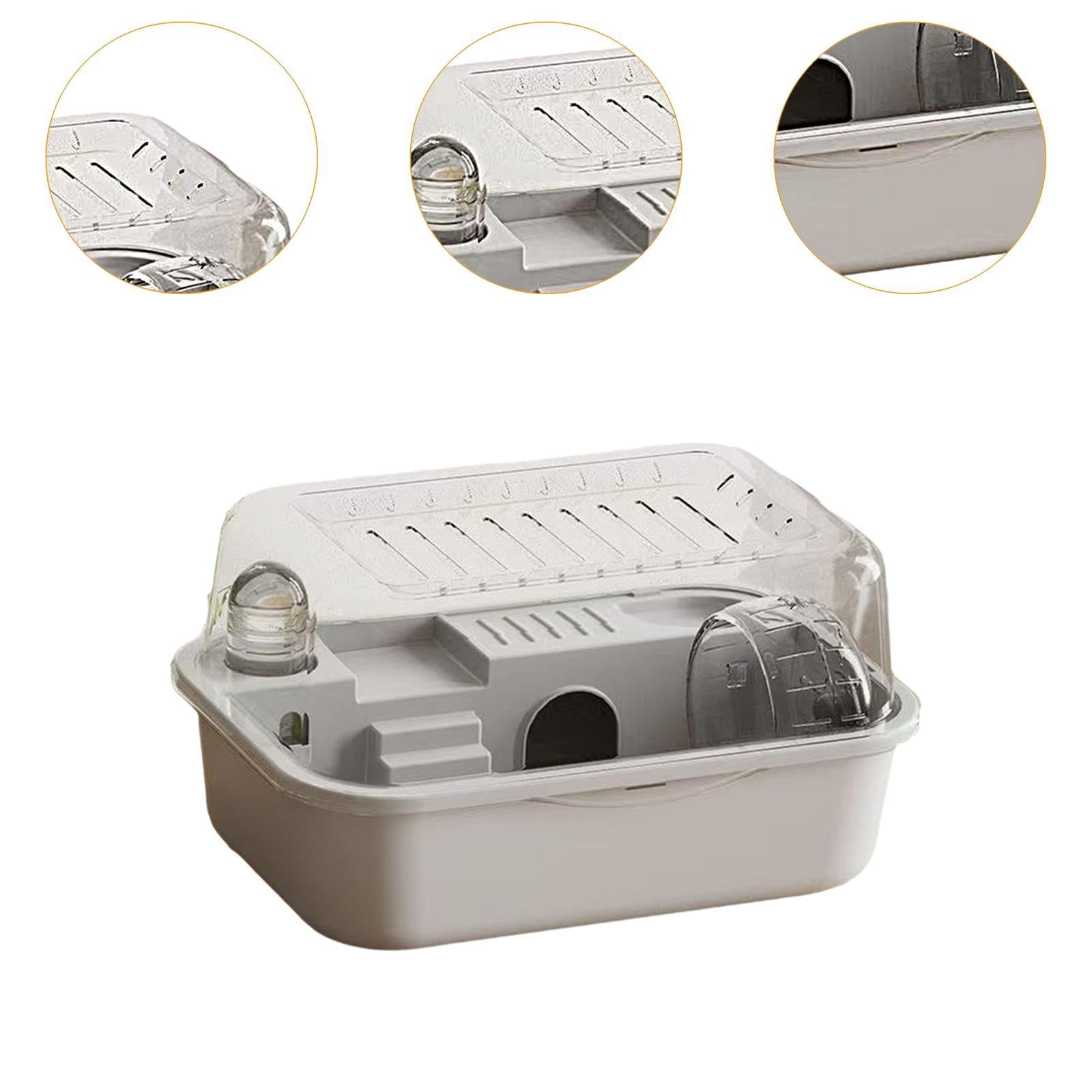 Bothyi Habitat Hamster Cage Castle Breathable with Openable Top Small Animal Cage House grey