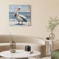 thumbnail image 2 of Wall Art Prints, Coastal Pelican Framed Canvas Prints for Bedroom Living Room Bathroom Office, Modernism Art Oil Painting Birds Gallery Wrap Wall Art Poster for Gifts Home Decor 16"x16", 2 of 9
