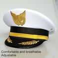 thumbnail image 5 of Pilot Hat Uniform Captain Hat for Captain Party Costume Masquerades Captain Hat for Party, 5 of 6
