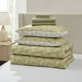 thumbnail image 5 of LammaLoe Twin Comforter Sets, 5 Piece Botanical Bed in a Bag, Reversible Bedding Comforter Set with Sheets, Modern Bed Set, Olive Grove/White, 5 of 6