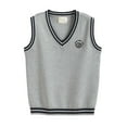 thumbnail image 3 of SUXIAN Boys Sweaters V Neck Color Block Knit Vest Warm Winter Pullover for Kids Age 3-16 Casual Layering Grey 4-5 Years, 3 of 5