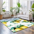 thumbnail image 3 of Area Rugs 2.7'x5', Summer Lemon Carpet Runner Indoor Outdoor Rugs Home Decor Aesthetic, Green Botanical Blue and White Porcelain Non Slip Mats Washable Accent Rug for Living Room Bedroom, 3 of 8
