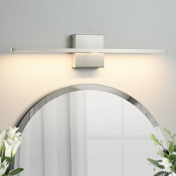 Modern Bathroom Vanity Light 24 inch Dimmable Brushed Nickel Bathroom Light Fixtures for Bathroom Wall Sconce with 3500K Warm Light Bedroom