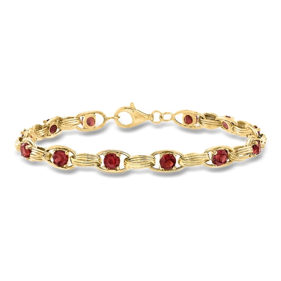 Ross-Simons 3.40 ct. t.w. Garnet Oval-Link Bracelet in 14kt Yellow Gold, Women's, Adult