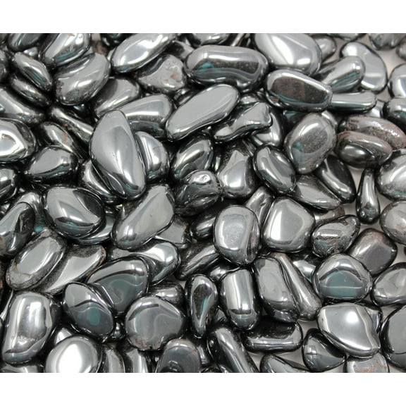 1 lb Bulk Lot Hematite Tumbled Stones Crystal Shiny Black Silver 16 oz