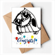 thumbnail image 1 of Cartoon Cute Tilt Ave proteger animal mascota amante Sobre de la Carta de felicitación de la tarjeta de matrimonio, 1 of 4