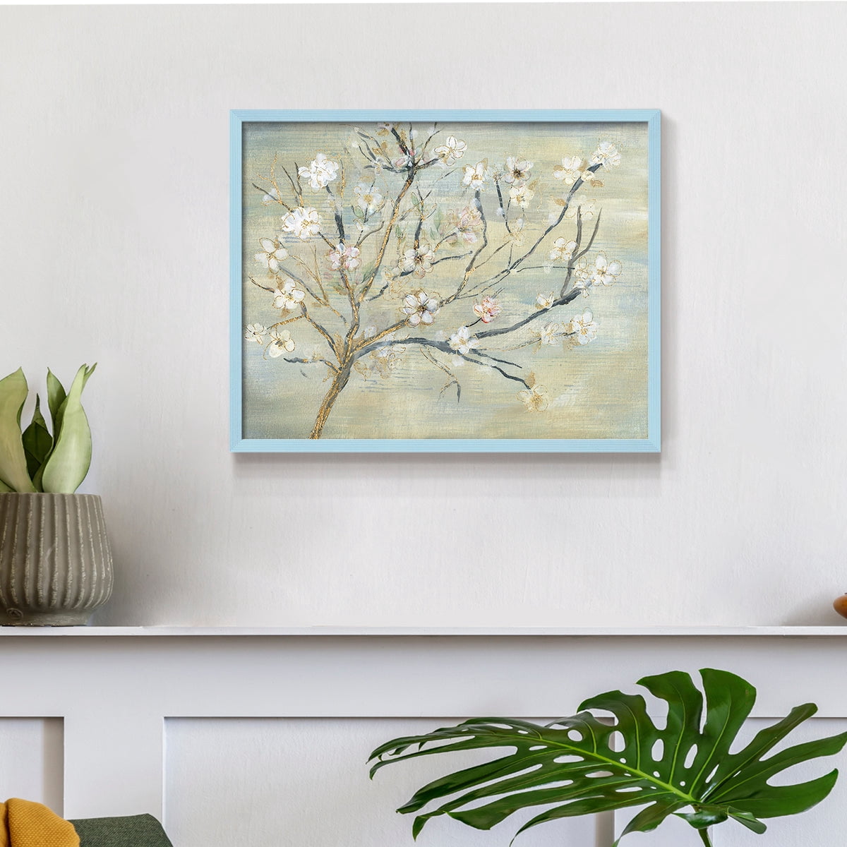 Blossoms & Spring Rain by Susan Jill - Restickable Framed Giclée Print
