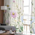 thumbnail image 4 of Vintage Flower Semi Sheer Curtains 84 Inch Length 2 Panels Set, Botanical Wildflower Plant Country Daisy Sheer Kitchen Curtain Privacy Voile Window Curtain for Living Room Bedroom Rod Pocket Drapes, 4 of 7